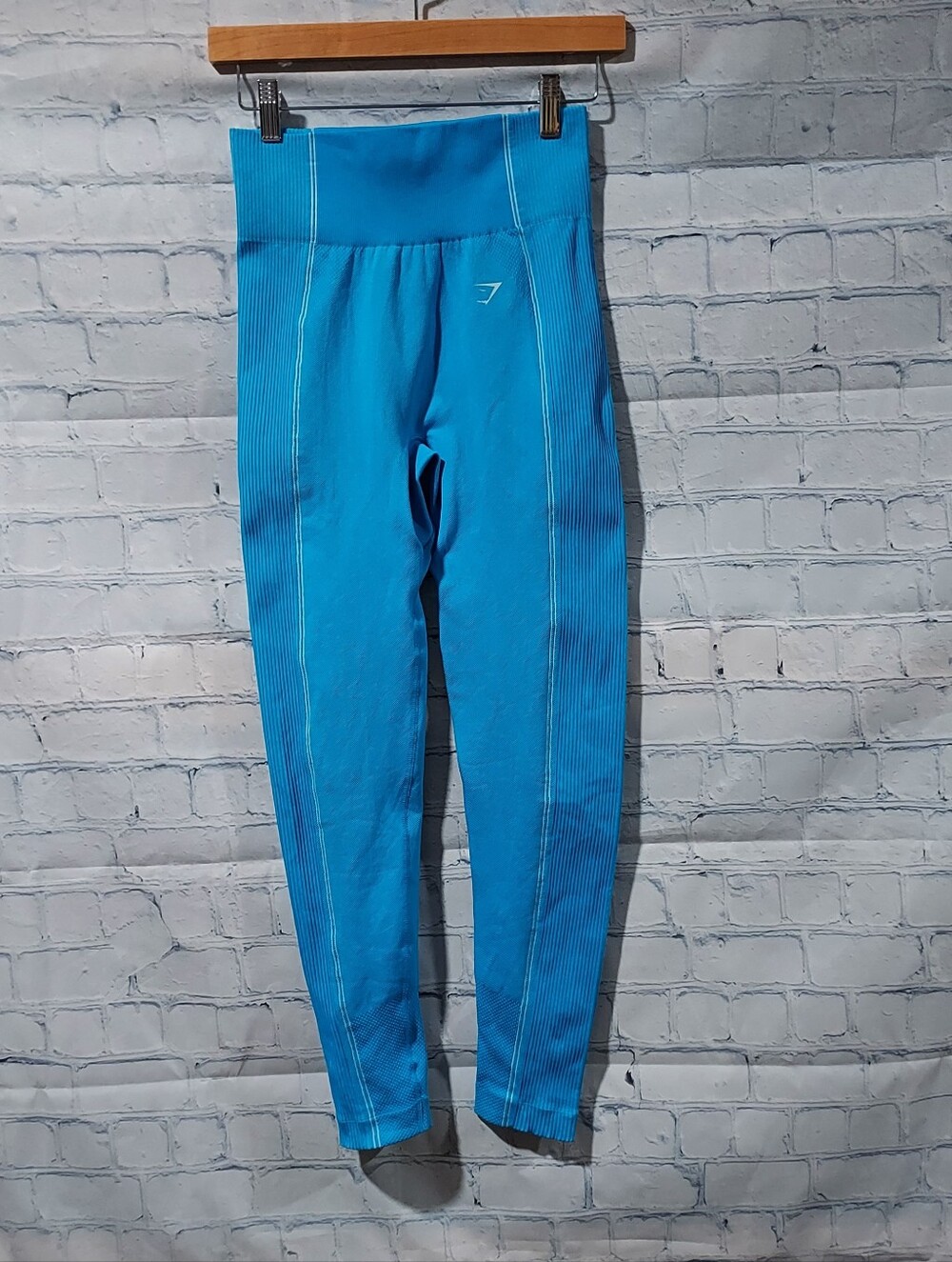Gym Shark Blue Large Leggings Athleisure Yoga Athletic Activewear